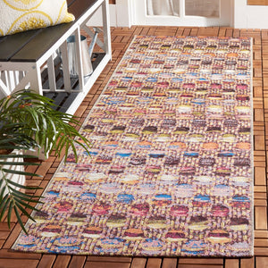 Safavieh Barbados 546 Power Loomed Indoor / Outdoor Rug Purple / Green Rust BAR546V-28