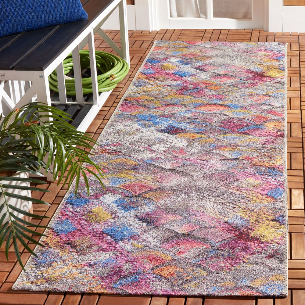 Safavieh Barbados 547 Power Loomed Indoor / Outdoor Rug Grey Purple / Blue Gold BAR547F-28
