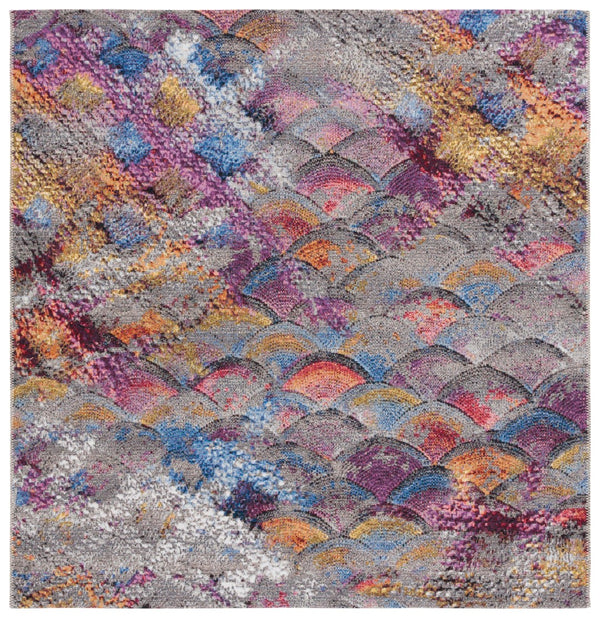 Safavieh Barbados 547 Power Loomed Indoor / Outdoor Rug Grey Purple / Blue Gold BAR547F-7SQ