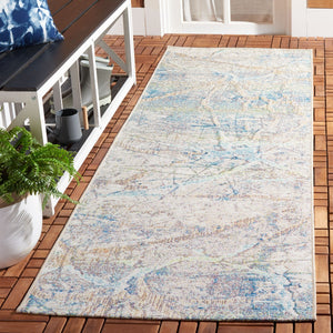 Safavieh Barbados 548 Power Loomed Indoor / Outdoor Rug Ivory Blue / Green BAR548A-9