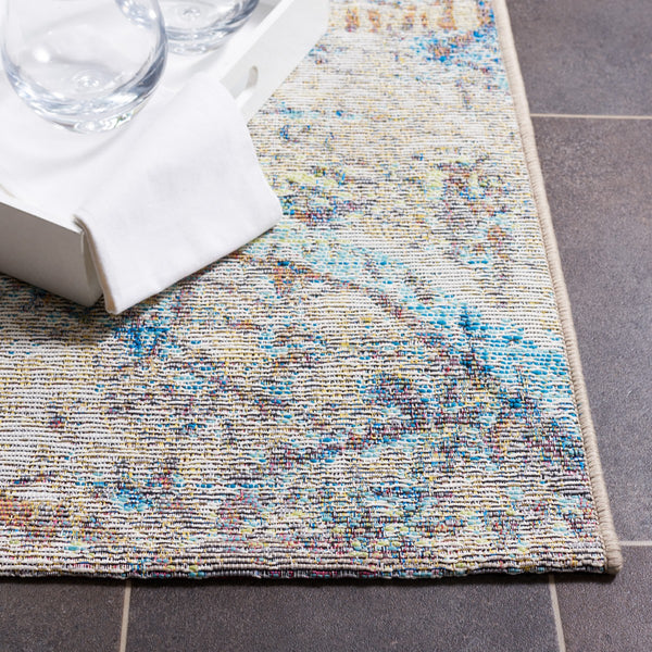 Safavieh Barbados 548 Power Loomed Indoor / Outdoor Rug Ivory Blue / Green BAR548A-9