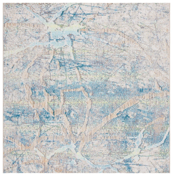 Safavieh Barbados 548 Power Loomed Indoor / Outdoor Rug Ivory Blue / Green BAR548A-7SQ