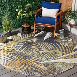Safavieh Barbados 549 Power Loomed Indoor / Outdoor Rug Black Green / Gold BAR549Z-7R