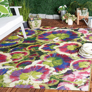 Safavieh Barbados 556 Power Loomed Indoor / Outdoor Rug Black Green / Purple BAR556Z-9