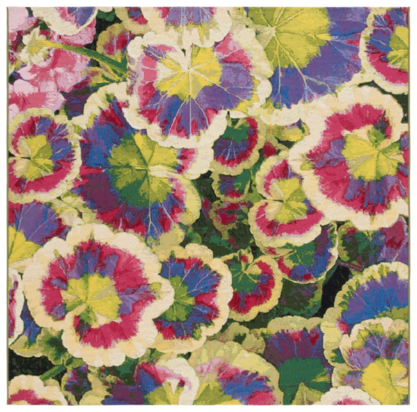 Safavieh Barbados 556 Power Loomed Indoor / Outdoor Rug Black Green / Purple BAR556Z-7SQ