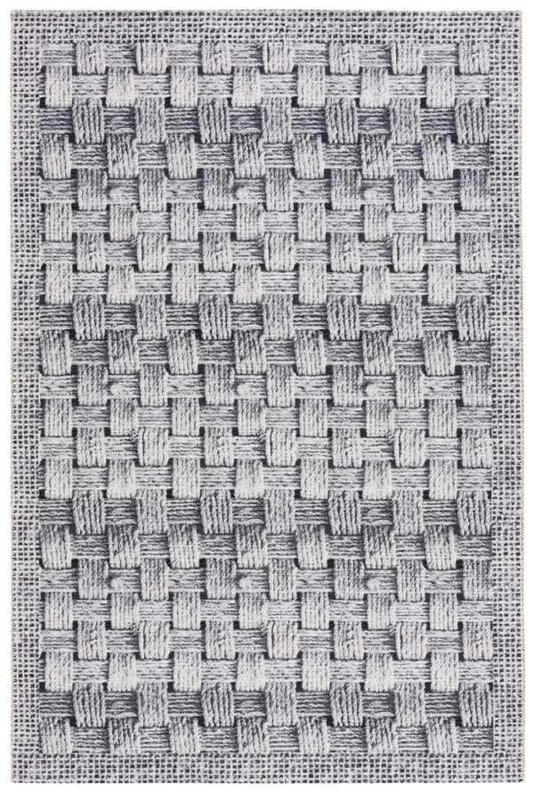 Safavieh Barbados 557 Power Loomed Indoor / Outdoor Rug Black / Ivory BAR557Z-5