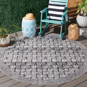 Safavieh Barbados 557 Power Loomed Indoor / Outdoor Rug Black / Ivory BAR557Z-7R