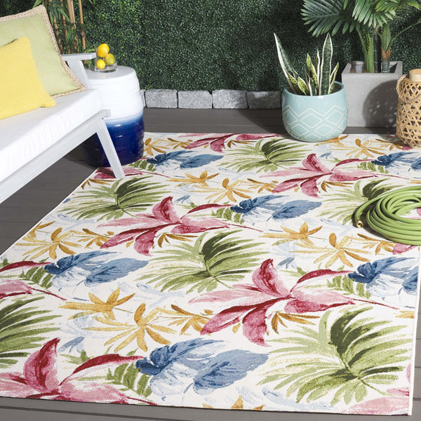 Safavieh Barbados Luxurious Square Area Rug - Elegant Ivory And Green Rust Design, Perfect For Any Space Ivory ,Green Rust 76% Polypropylene,23% Polyester 1% Backing Material Bar562a-5