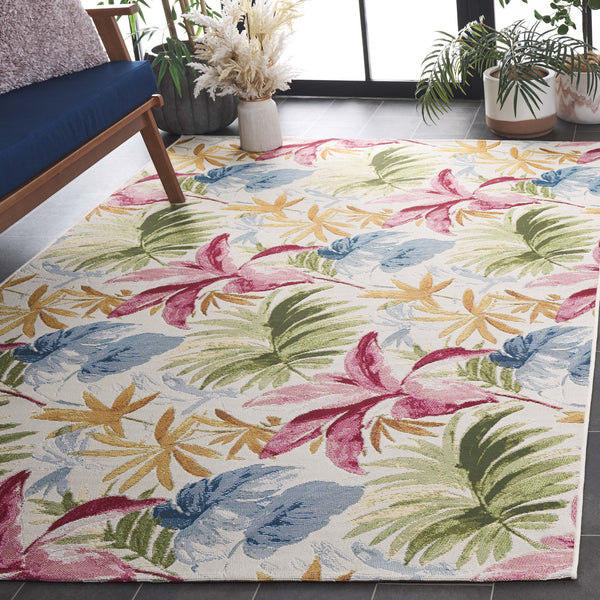 Safavieh Barbados Luxurious Square Area Rug - Elegant Ivory And Green Rust Design, Perfect For Any Space Ivory ,Green Rust 76% Polypropylene,23% Polyester 1% Backing Material Bar562a-5