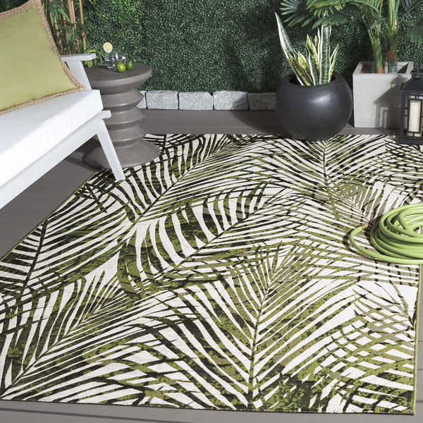 Safavieh Barbados Elegant Square Area Rug In Refreshing Ivory And Green For Luxurious Home Décor Enhancement Ivory ,Green 76% Polypropylene,23% Polyester 1% Backing Material Bar564a-28