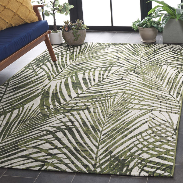 Safavieh Barbados Elegant Square Area Rug In Refreshing Ivory And Green For Luxurious Home Décor Enhancement Ivory ,Green 76% Polypropylene,23% Polyester 1% Backing Material Bar564a-28