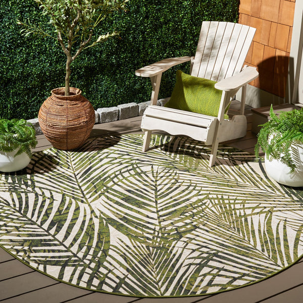 Safavieh Barbados Elegant Square Area Rug In Refreshing Ivory And Green For Luxurious Home Décor Enhancement Ivory ,Green 76% Polypropylene,23% Polyester 1% Backing Material Bar564a-28