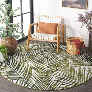 Safavieh Barbados Elegant Square Area Rug In Refreshing Ivory And Green For Luxurious Home Décor Enhancement Ivory ,Green 76% Polypropylene,23% Polyester 1% Backing Material Bar564a-28