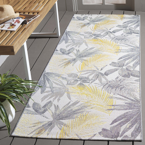 Safavieh Barbados Ionic Poly Rug - Luxurious Chic Design For Indoor & Outdoor Spaces With Durable Comfort Ivory ,Grey Green 76% Polypropylene,23% Polyester 1% Backing Material Bar565a-7sq