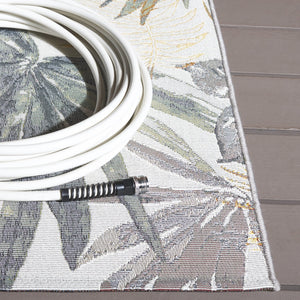 Safavieh Barbados Ionic Poly Rug - Luxurious Chic Design For Indoor & Outdoor Spaces With Durable Comfort Ivory ,Grey Green 76% Polypropylene,23% Polyester 1% Backing Material Bar565a-7sq