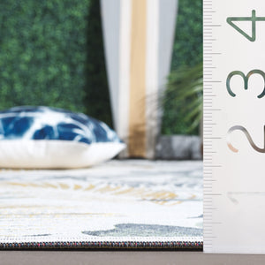 Safavieh Barbados Ionic Poly Rug - Luxurious Chic Design For Indoor & Outdoor Spaces With Durable Comfort Ivory ,Grey Green 76% Polypropylene,23% Polyester 1% Backing Material Bar565a-7sq