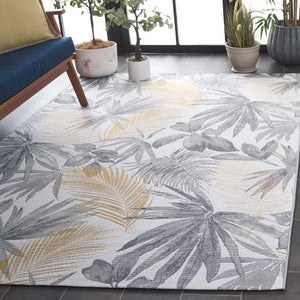 Safavieh Barbados Ionic Poly Rug - Luxurious Chic Design For Indoor & Outdoor Spaces With Durable Comfort Ivory ,Grey Green 76% Polypropylene,23% Polyester 1% Backing Material Bar565a-7sq
