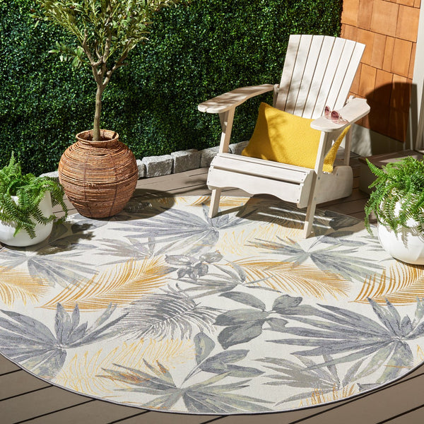 Safavieh Barbados Ionic Poly Rug - Luxurious Chic Design For Indoor & Outdoor Spaces With Durable Comfort Ivory ,Grey Green 76% Polypropylene,23% Polyester 1% Backing Material Bar565a-7sq