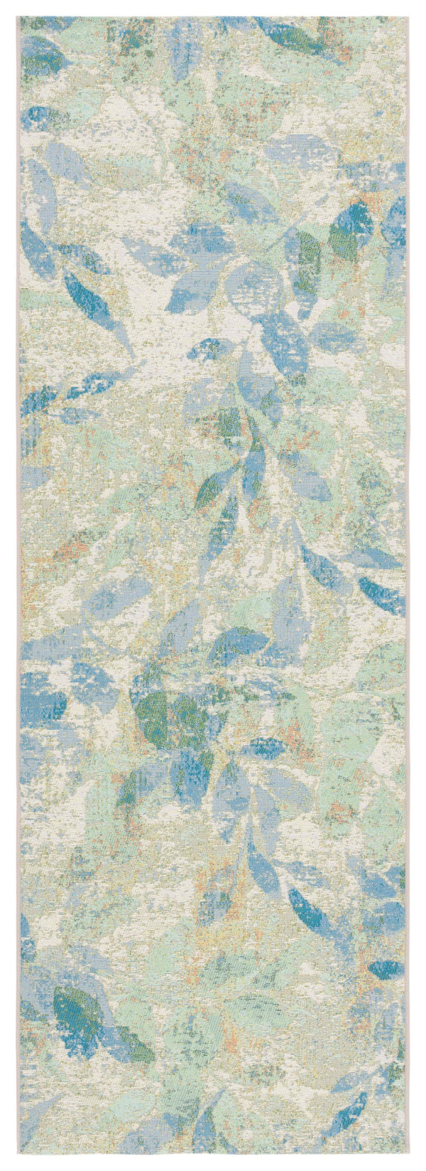 Safavieh Barbados Area Rug - Elegant Botanical Design In Blue And Ivory For Indoor & Outdoor Spaces Blue ,Ivory 76% Polypropylene,23% Polyester,1% Backing Material Bar594m-9