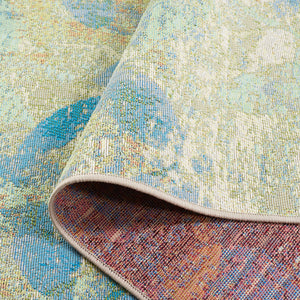 Safavieh Barbados Area Rug - Elegant Botanical Design In Blue And Ivory For Indoor & Outdoor Spaces Blue ,Ivory 76% Polypropylene,23% Polyester,1% Backing Material Bar594m-9