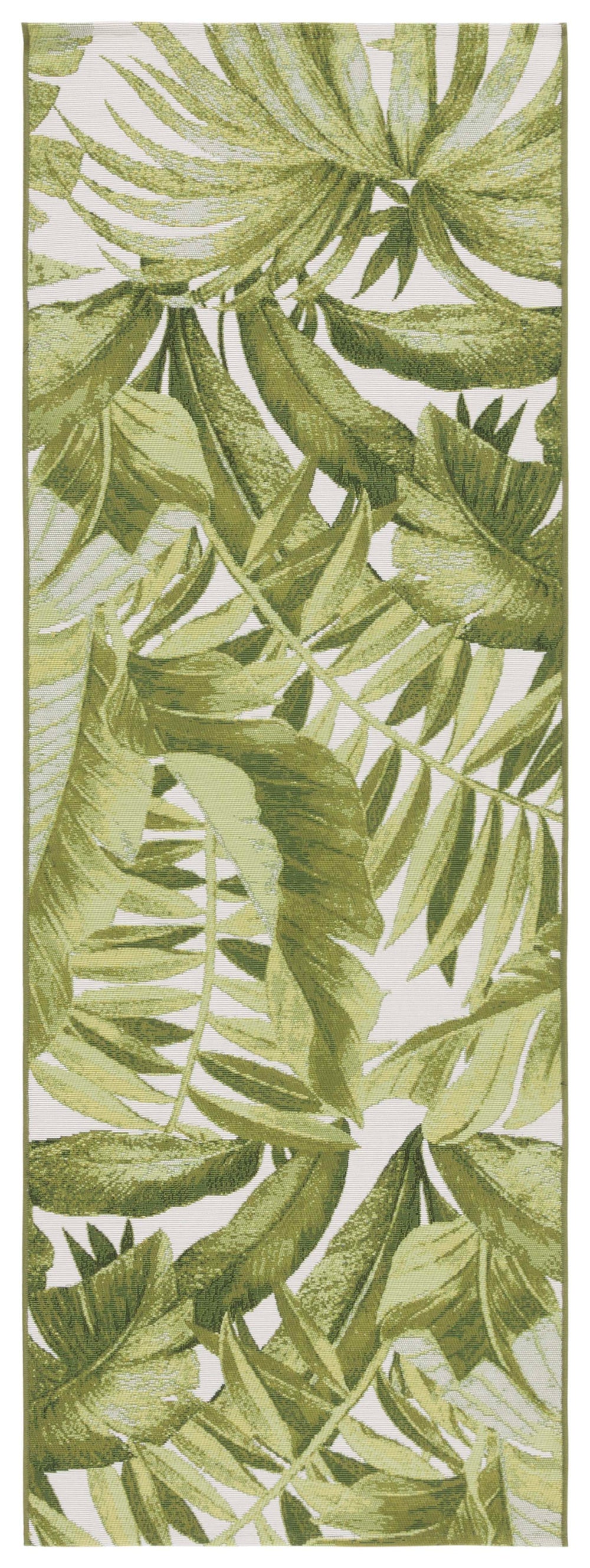 Safavieh Barbados Exquisite Ivory Area Rug With Lush Tropical Leaf Design For Indoor And Outdoor Elegance Ivory ,Green 76% Polypropylene,23% Polyester,1% Backing Material Bar598a-7sq