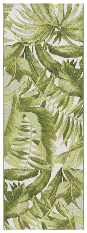 Safavieh Barbados Exquisite Ivory Area Rug With Lush Tropical Leaf Design For Indoor And Outdoor Elegance Ivory ,Green 76% Polypropylene,23% Polyester,1% Backing Material Bar598a-7sq