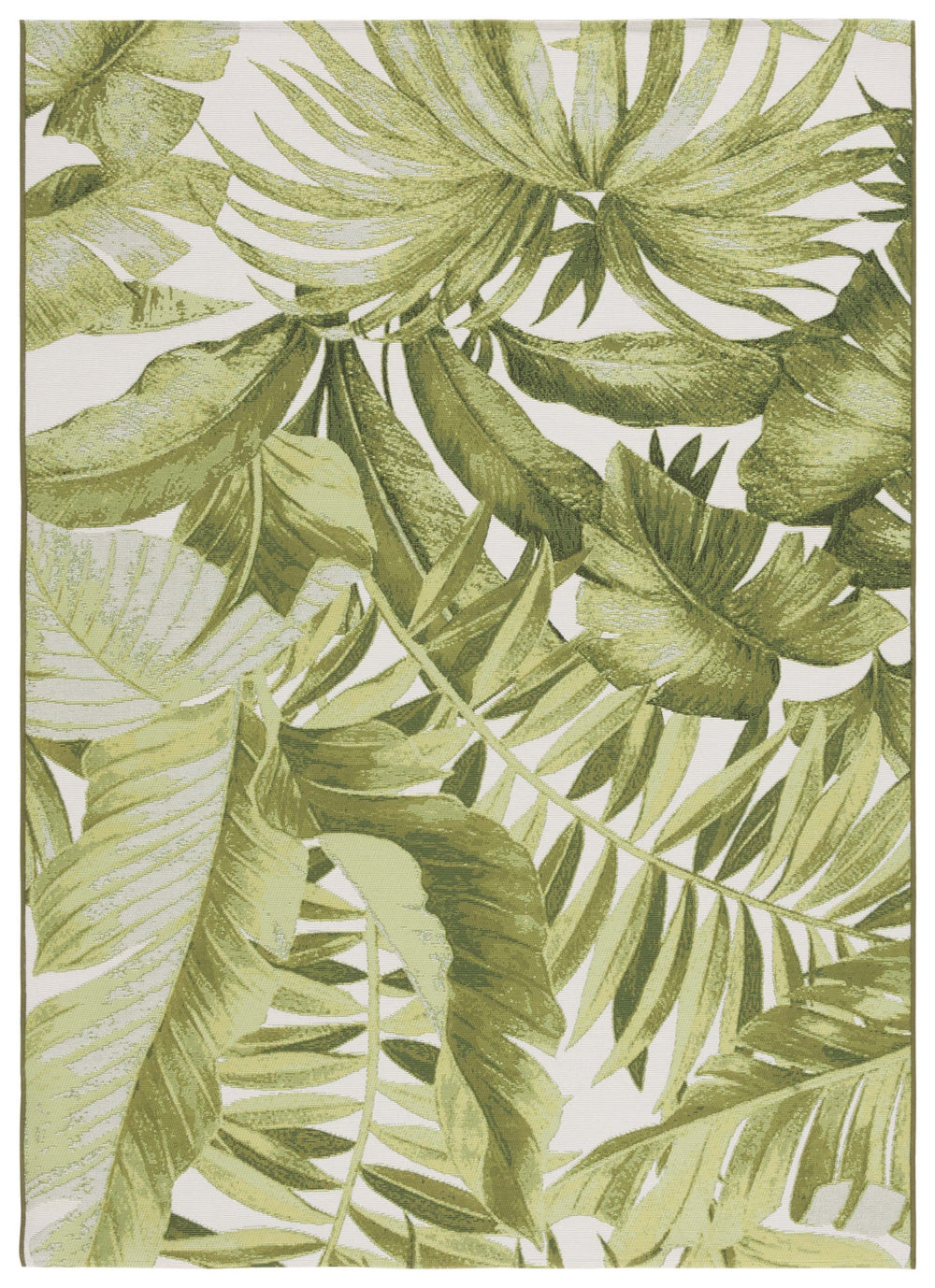 Safavieh Barbados Exquisite Ivory Area Rug With Lush Tropical Leaf Design For Indoor And Outdoor Elegance Ivory ,Green 76% Polypropylene,23% Polyester,1% Backing Material Bar598a-7sq