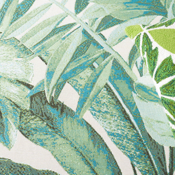 Safavieh Barbados Exquisite Ivory Area Rug With Lush Tropical Leaf Design For Indoor And Outdoor Elegance Green ,Teal 76% Polypropylene,23% Polyester,1% Backing Material Bar598y-28