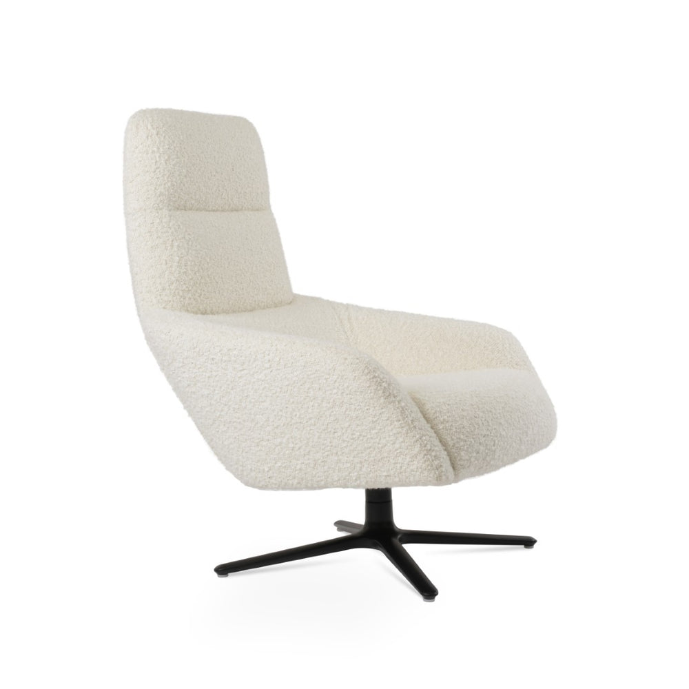 Soho Concept Barcelona Armchair - Premium Wool Upholstery, 10-year Guarantee, Stylish Oval Base, 350 Lbs Capacity White,Black  Soho-concept-dining-chair-12829