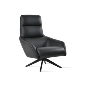 Soho Concept Barcelona Armchair - Sleek Sword-swivel Lounge Base In Soft Leatherette, 2-year Guarantee, 350 Lbs Capacity Black  Soho-concept-dining-chair-12830