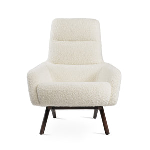 Soho Concept Barcelona Armchair With Ottoman - Classic Walnut Finish, 10-year Guarantee, Luxurious Wool Fabrics White,Walnut  Soho-concept-dining-chair-12808