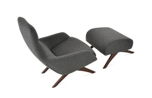 Soho Concept Barcelona Armchair With Ottoman - Classic Walnut Finish, 10-year Guarantee, Luxurious Wool Fabrics Walnut,Dark Grey  Soho-concept-dining-chair-12821