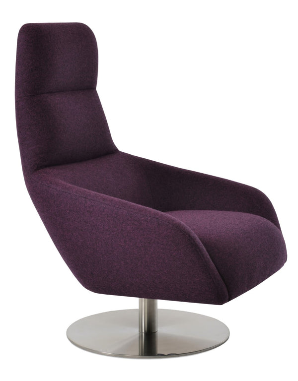 Soho Concept Barcelona Armchair Swivel Round - Stylish Wool Upholstery, 10-year Guarantee, Durable Design, Dark Grey Deep Maroon  Soho-concept-dining-chair-12814
