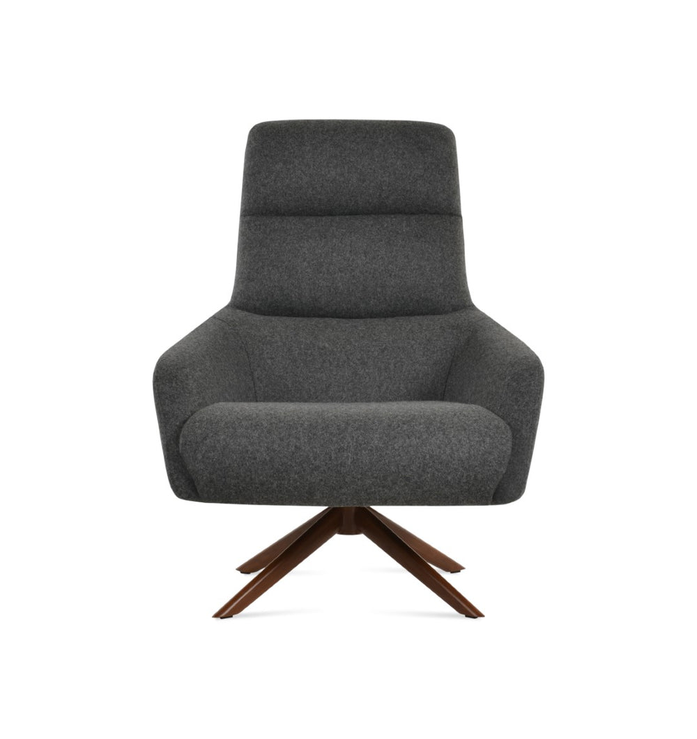 Soho Concept Barcelona Armchair Swivel Round - Stylish Wool Upholstery, 10-year Guarantee, Durable Design, Dark Grey Deep Maroon  Soho-concept-dining-chair-12832