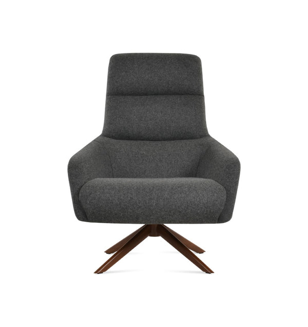 Soho Concept Barcelona Armchair Swivel Round - Stylish Wool Upholstery, 10-year Guarantee, Durable Design, Dark Grey Dark Grey  Soho-concept-dining-chair-12818