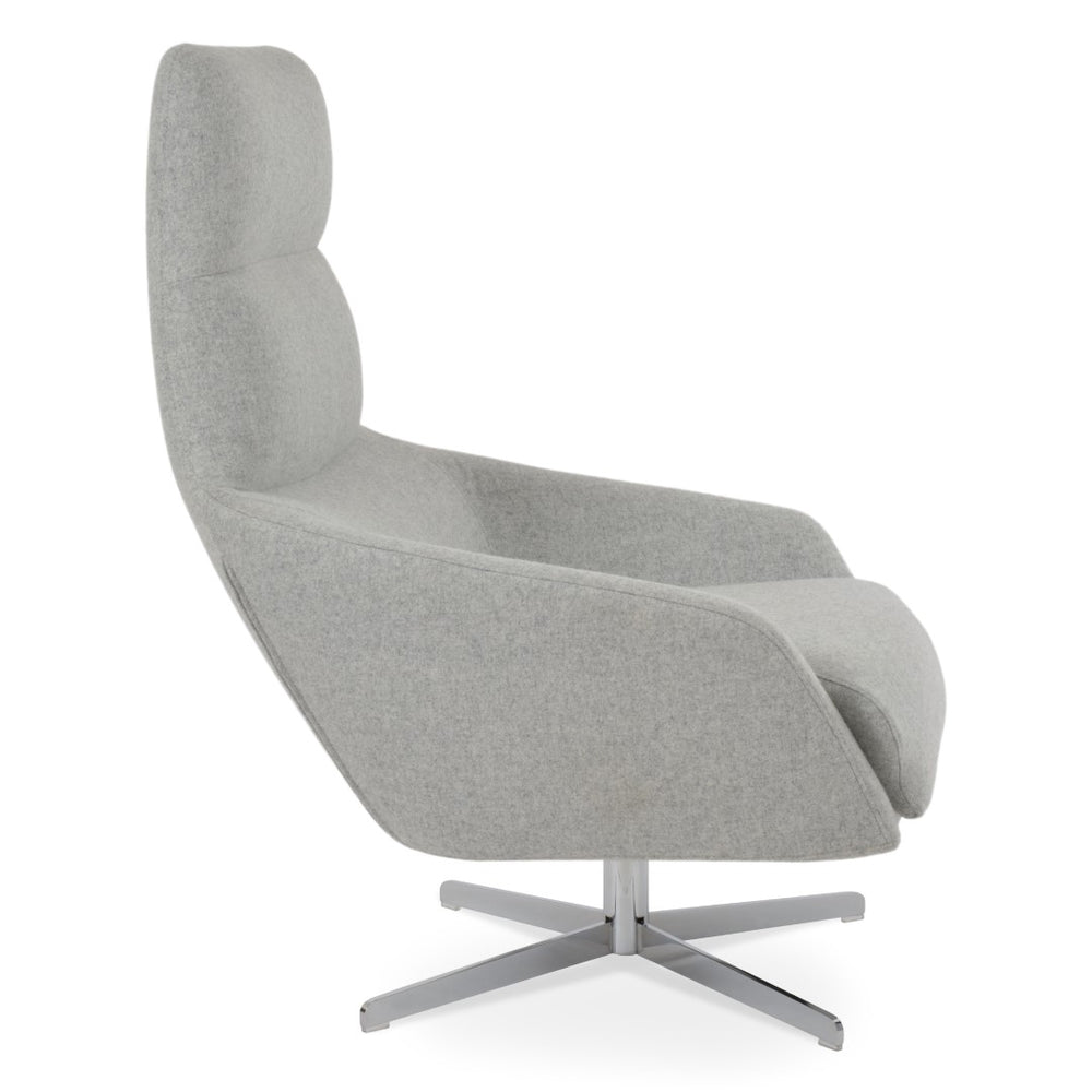 Soho Concept Barcelona Armchair Swivel Round - Premium Wool Upholstery, 10-year Warranty, Stylish Comfort & Support Silver  Soho-concept-dining-chair-12820