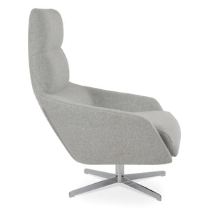 Soho Concept Barcelona Armchair Swivel Round - Premium Wool Upholstery, 10-year Warranty, Stylish Comfort & Support Silver  Soho-concept-dining-chair-12820