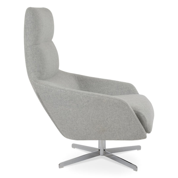 Soho Concept Barcelona Armchair Swivel Round - Premium Wool Upholstery, 10-year Warranty, Stylish Comfort & Support Silver  Soho-concept-dining-chair-12820