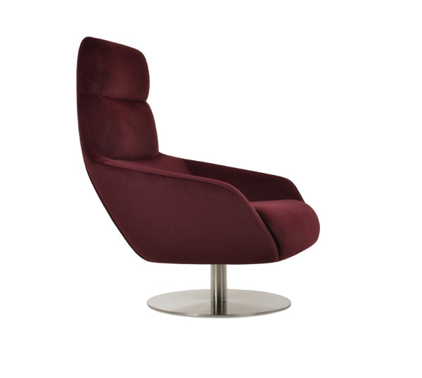 Soho Concept Barcelona Armchair Swivel Round - Stylish Boucle, Velvet, Or Camira Era Fabric With 10-year Guarantee Cherry  Soho-concept-dining-chair-12811