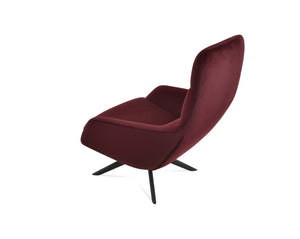 Soho Concept Barcelona Armchair - Stylish Sword-swivel Lounge Base In Boucle, Velvet, Nubuck & Camira Fabrics! Walnut  Soho-concept-dining-chair-12827