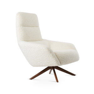 Soho Concept Barcelona Armchair Sword-swivel Lounge Base - Premium Wool Upholstery, 10-year Guarantee, Modern Comfort Walnut,White  Soho-concept-dining-chair-12825