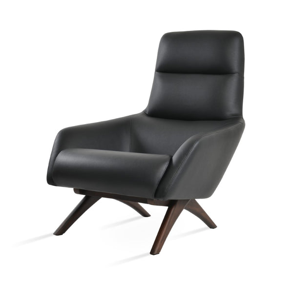 Soho Concept Barcelona Armchair - Classic Elegance With Leatherette Upholstery & Ottoman, 2-year Guarantee! Walnut,Black  Soho-concept-dining-chair-12828