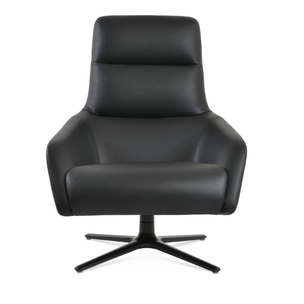 Soho Concept Barcelona Armchair Lounge With Swivel Function - Stylish Soft Leatherette & Durable Aluminum Base Black  Soho-concept-dining-chair-12802