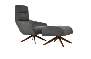 Soho Concept Barcelona Armchair - Modern Sword-swivel Lounge Base, Premium Wool Fabrics, 10-year Guarantee, Elegant Comfort Walnut,Dark Grey  Soho-concept-dining-chair-12805