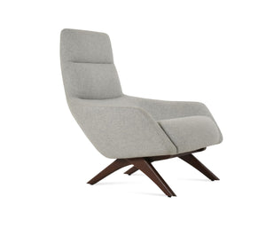 Soho Concept Barcelona Armchair With Ottoman - Classic Walnut Finish, 10-year Guarantee, Luxurious Wool Fabrics Walnut,Silver  Soho-concept-dining-chair-12807