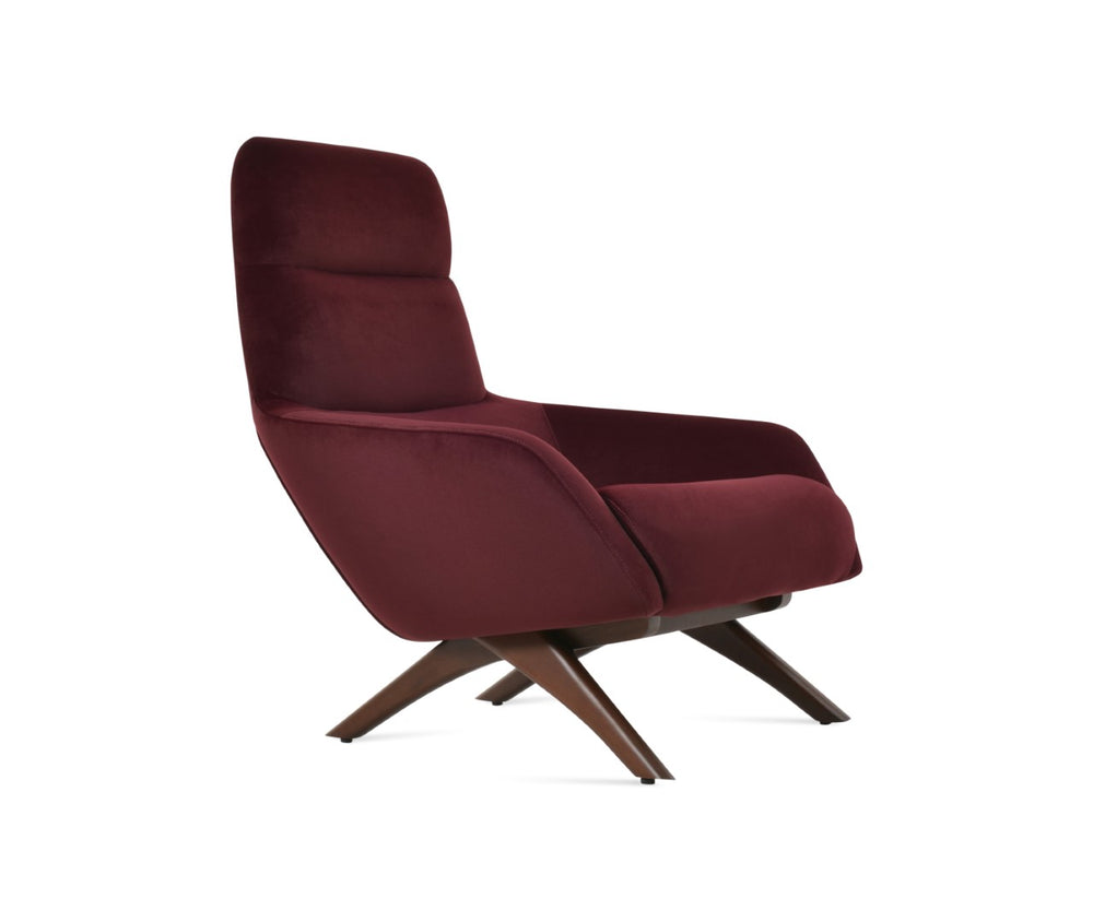 Soho Concept Barcelona Armchair With Ottoman - Stylish Boucle, Velvet, Nubuck & Camira Fabrics, 10-year Guarantee! Walnut  Soho-concept-dining-chair-12806