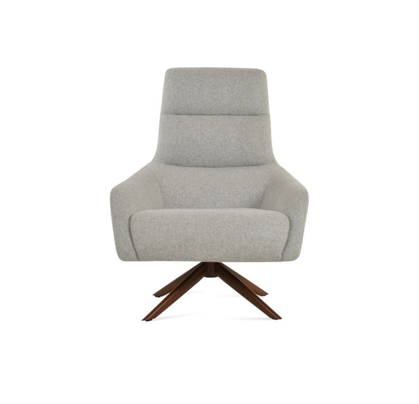 Soho Concept Barcelona Armchair - Modern Sword-swivel Lounge Base, Premium Wool Fabrics, 10-year Guarantee, Elegant Comfort Silver  Soho-concept-dining-chair-12801