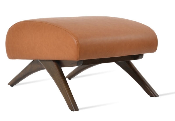 Soho Concept Barcelona Ottoman - Elegant Walnut Base, Durable Camira Yoredale Boucle Fabric, 10-year Warranty! Walnut  Soho-concept-dining-chair-13357