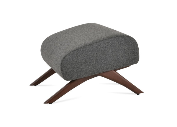 Soho Concept Barcelona Ottoman In Premium Wool & Boucle - Stylish Foot Support With 10-year Guarantee, Made In Turkiye Walnut,Dark Grey  Soho-concept-dining-chair-12840