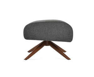 Soho Concept Barcelona Ottoman In Premium Wool & Boucle - Stylish Foot Support With 10-year Guarantee, Made In Turkiye Dark Grey  Soho-concept-dining-chair-12841